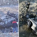 Tragedie in Vrancea. Un autoturism a căzut de pe un pod: șoferul a murit, în timp ce fetiţa sa de 9 ani a ieşit singură din maşină – FOTO