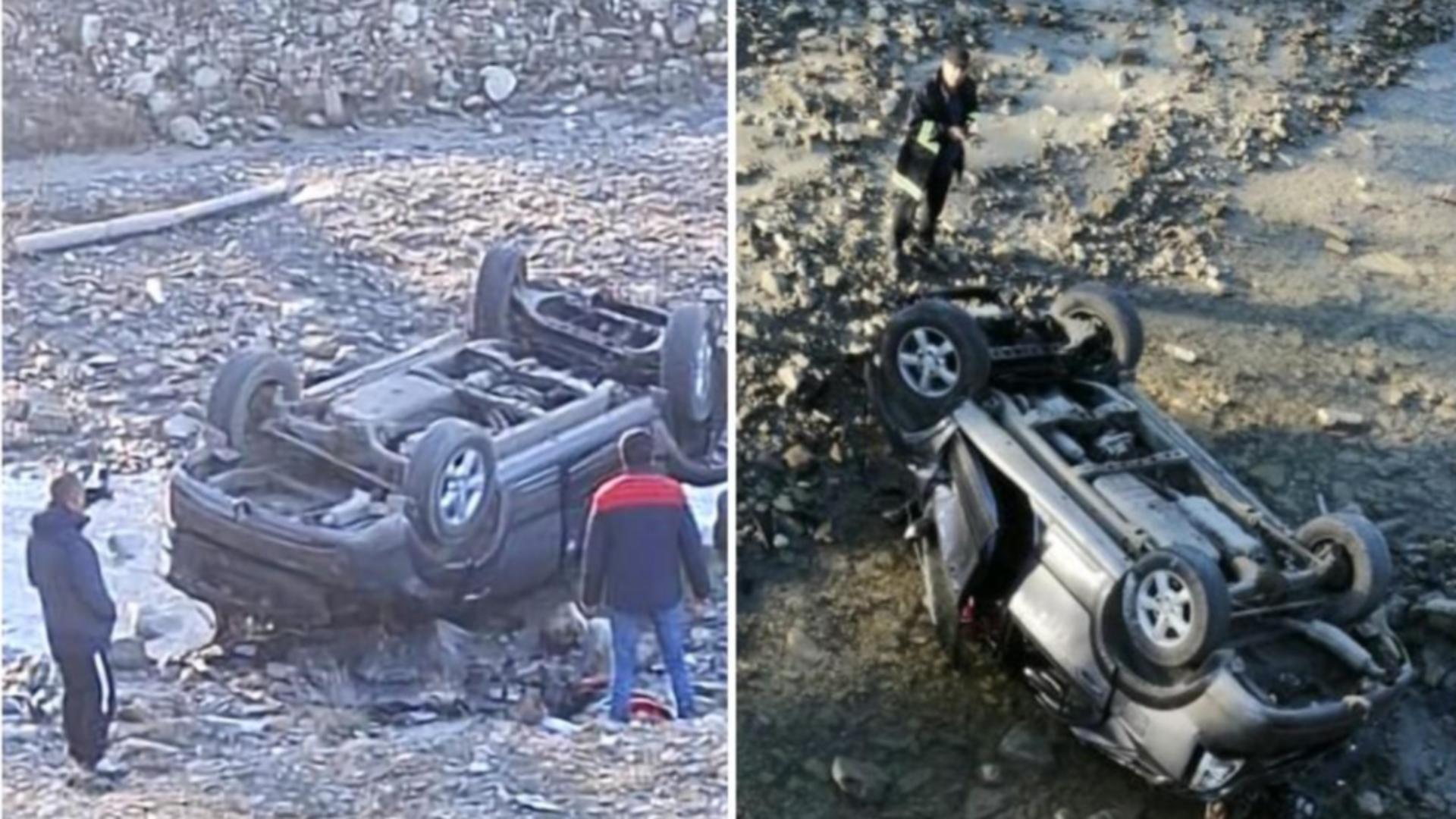 Tragedie in Vrancea. Un autoturism a căzut de pe un pod: șoferul a murit, în timp ce fetiţa sa de 9 ani a ieşit singură din maşină – FOTO