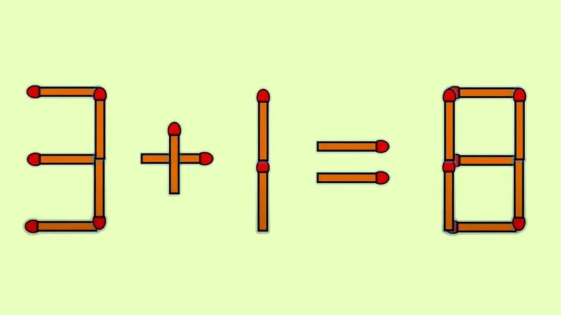 TEST IQ la început de săptămână. În câte secunde poți corecta ecuația 3 + 1 = 8? Așa afli cât de mare este inteligența ta