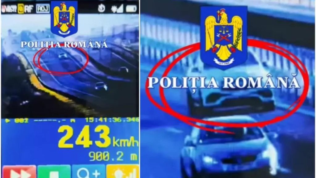 Inconștiență la volan! Vitezoman prins cu 243 de km/h