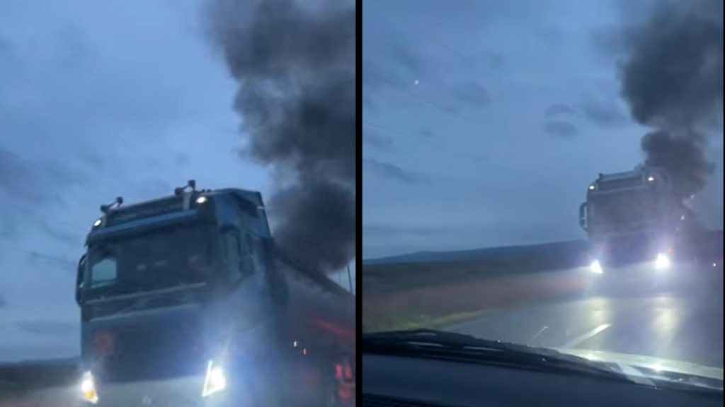 Pericol de explozie în Iași! O cisternă a luat foc, după blocarea roților. Intervenție de urgență a pompierilor – VIDEO