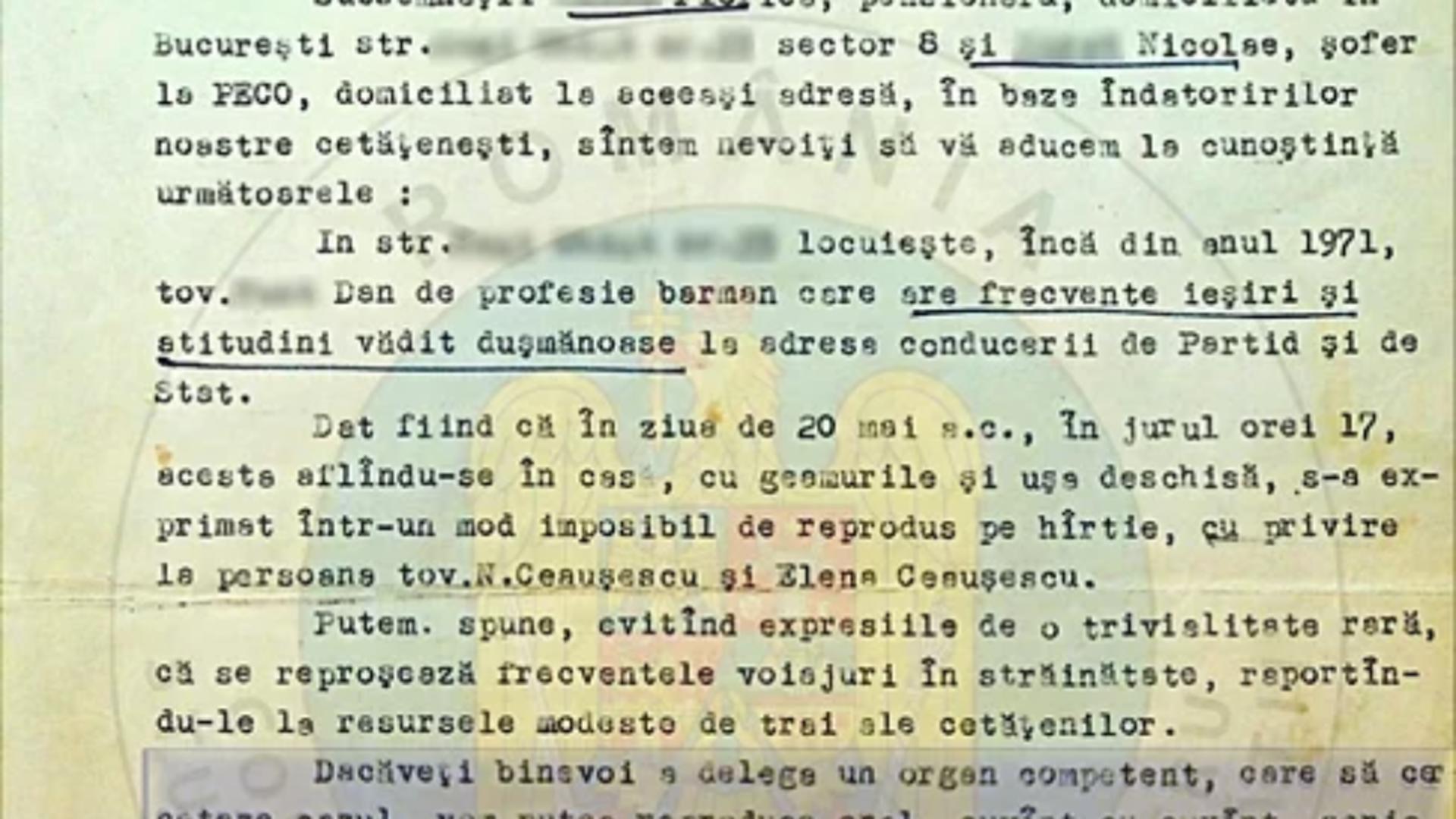 Cum se turnau vecinii unii pe alții la Securitate înainte de 1989: „Are frecvente ieșiri și atitudini vădit dușmănoase la adresa conducerii de Partid și de Stat”