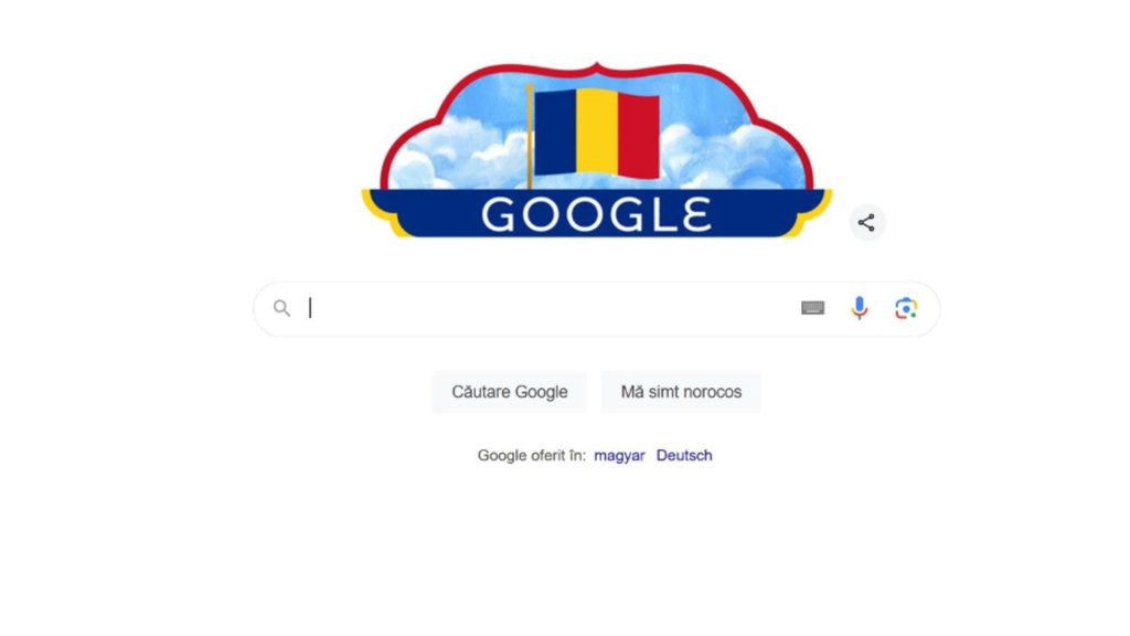 FOTO | GOOGLE sărbătorește printr-un doodle special Ziua Națională a României