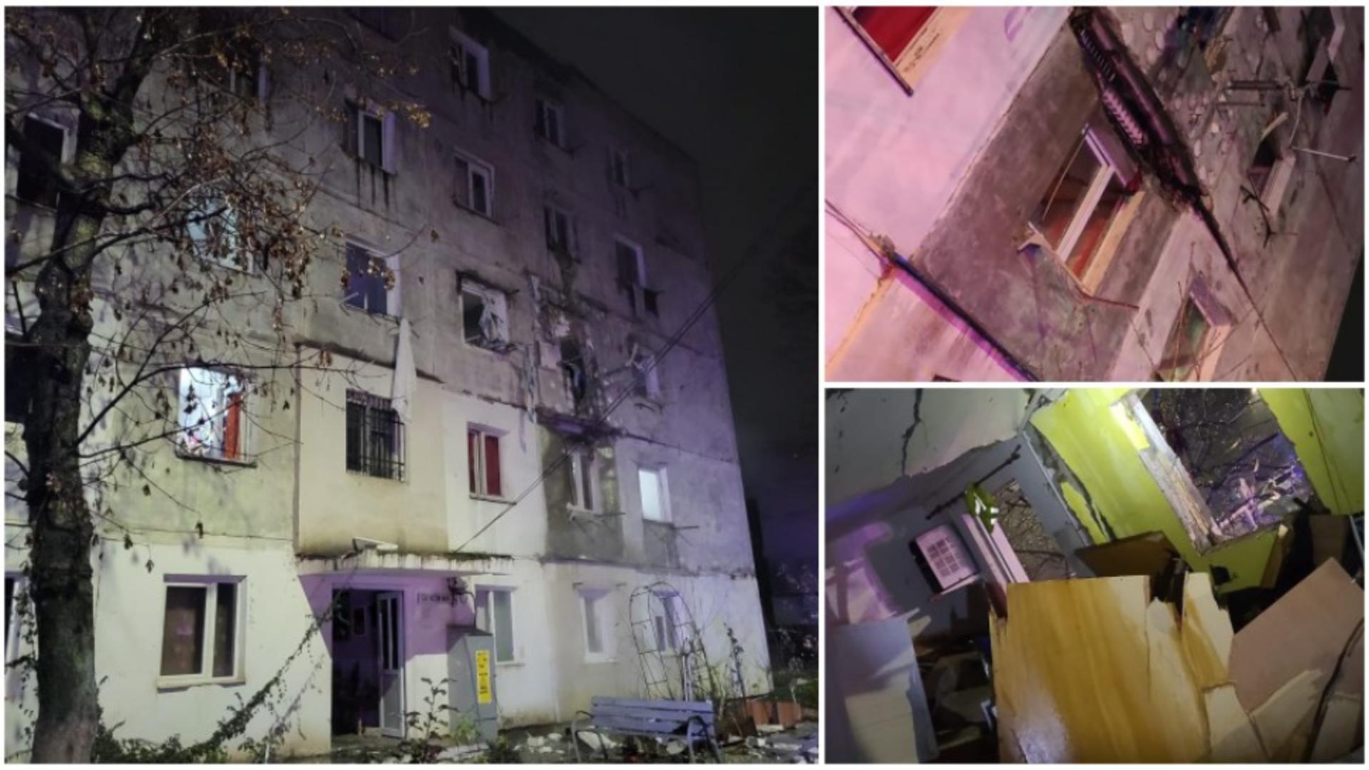 Explozie devastatoare într-un bloc de garsoniere din Bacău! Un bărbat cu arsuri a ajuns la spital, 37 de persoane au fost evacuate