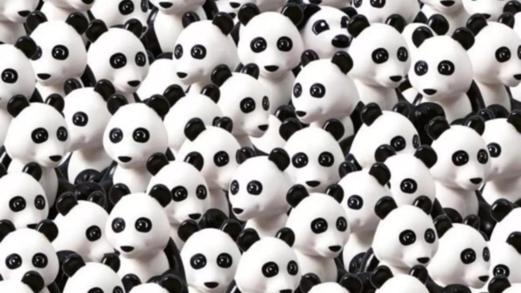Poți să găsești cățelul ascuns printre urșii panda în numai 10 secunde? S-a camuflat atât de bine încât numai super-detectivii îl pot găsi