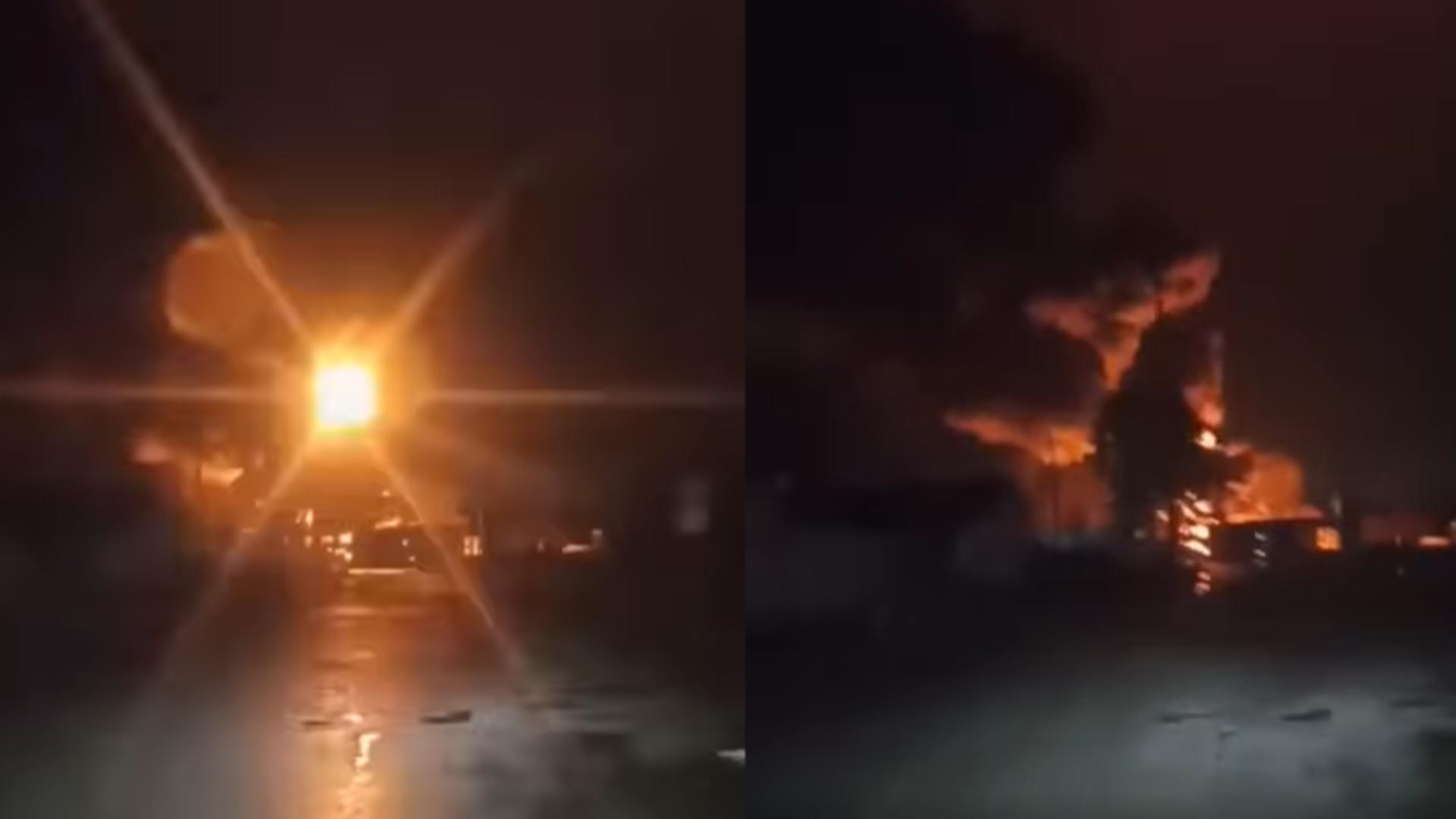 VIDEO. Rusia, lovita de dronele ucrainene. Un centru industrial din vestul țării, mistuit de flăcări