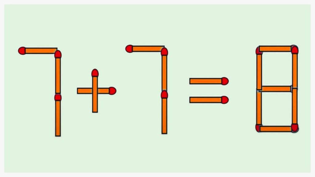 TEST IQ la început de săptămână: Corectează ecuația 7+7=8 mutând un singur băț de chibrit