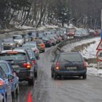 Aglomeraţie pe Valea Prahovei. Se circulă în coloană, cu viteză redusă, pe DN1