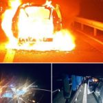 Incendiu și tamponare în lanț pe Autostrada A1, în Timiș – FOTO