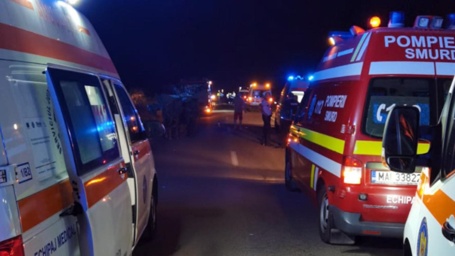 Accident mortal la Giurgiu! Un tânăr de 19 ani și-a pierdut viața, iar alți doi au fost răniți după ce mașina în care se aflau s-a răsturnat