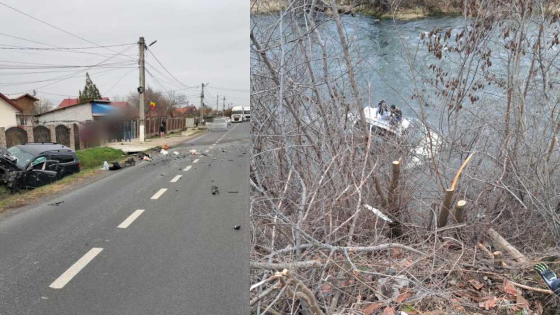 Val de accidente pe drumurile din țară. Cinci persoane rănite după un accident cu trei mașini în Buzău. Un autoturism a plonjat în râul Sebeș