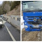 Accident DEZASTRUOS pe o șosea din România: un cetățean italian a adormit la volan și s-a izbit frontal de un camion