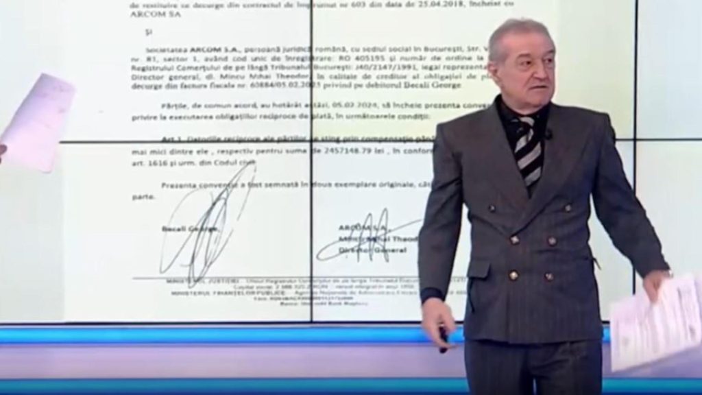 Gigi nu se dezminte! Autodenunț cu acte, făcut de Becali în direct la un post de televiziune