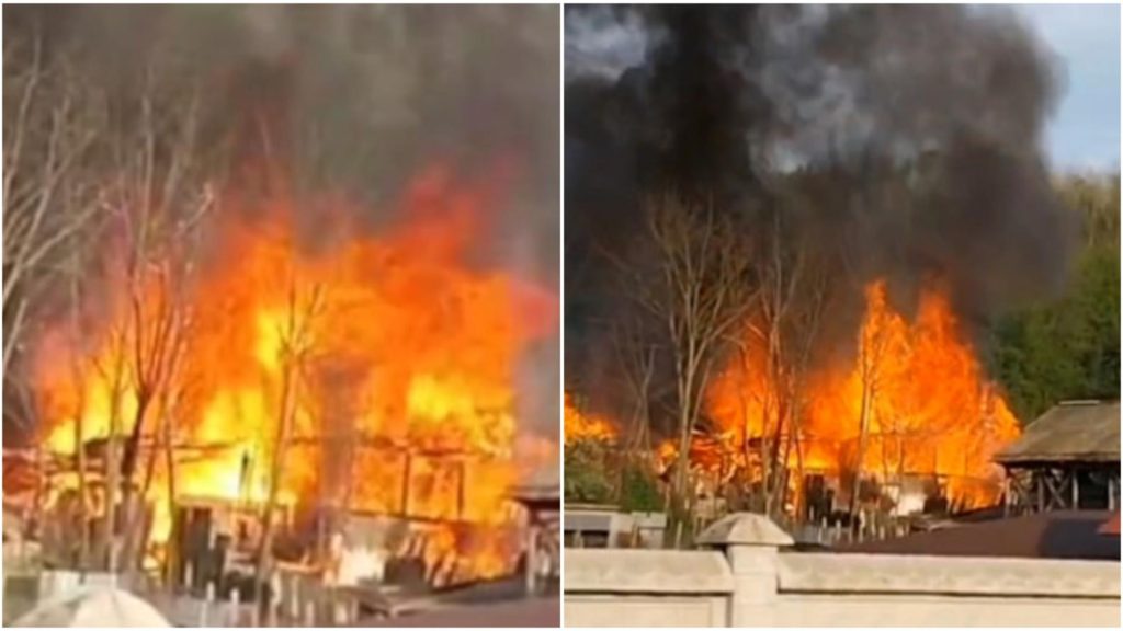 Incendiu de proporții într-o gospodărie din județul Vâlcea. Pagubele sunt uriașe