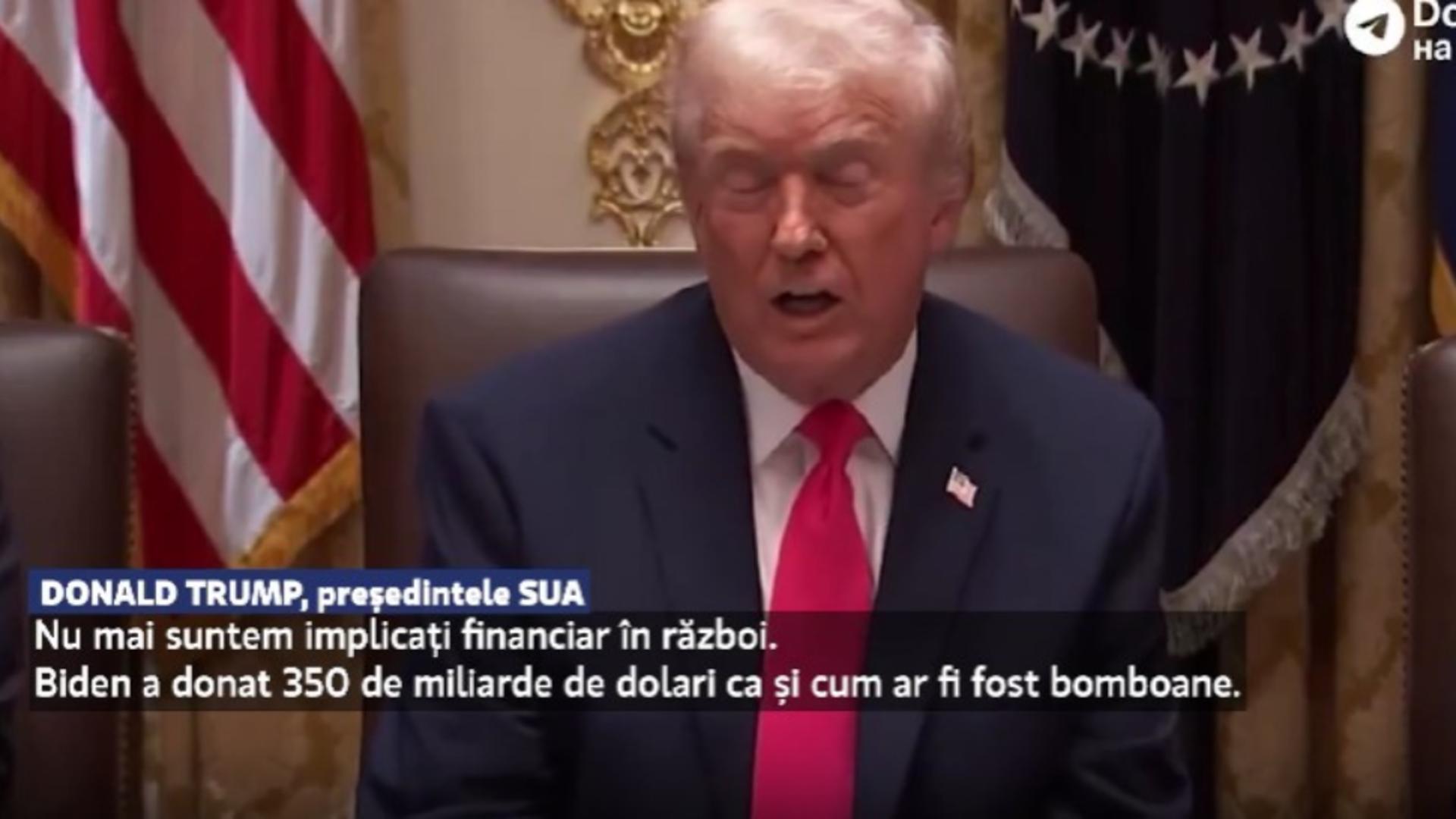 Trump nu mai dă bani Ucrainei pentru război: „Nu mai suntem implicați financiar!”