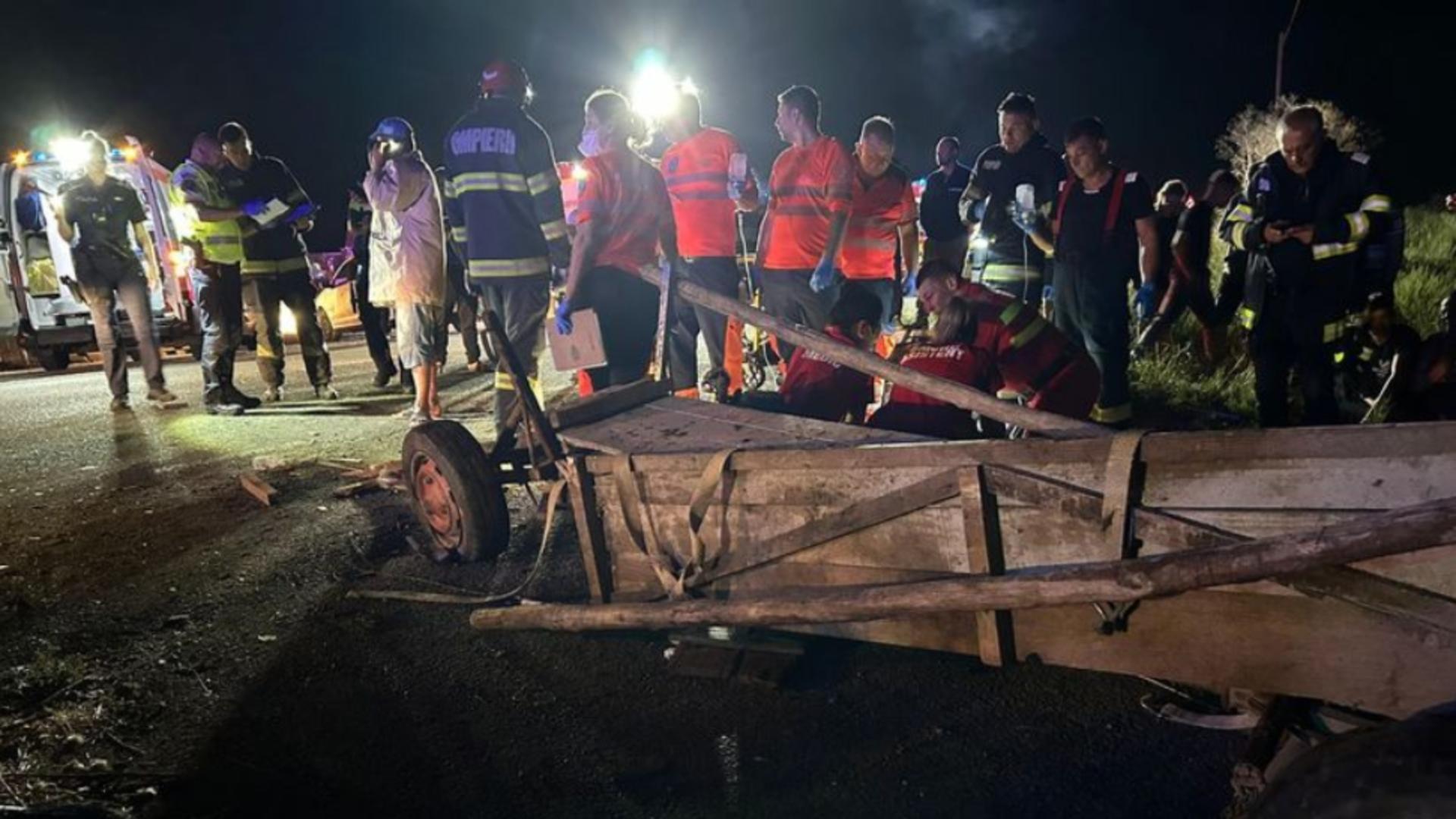 Accident tragic în județul Contanța. Un bărbat de 55 de ani a murit în urma impactului dintre o mașină și o căruță