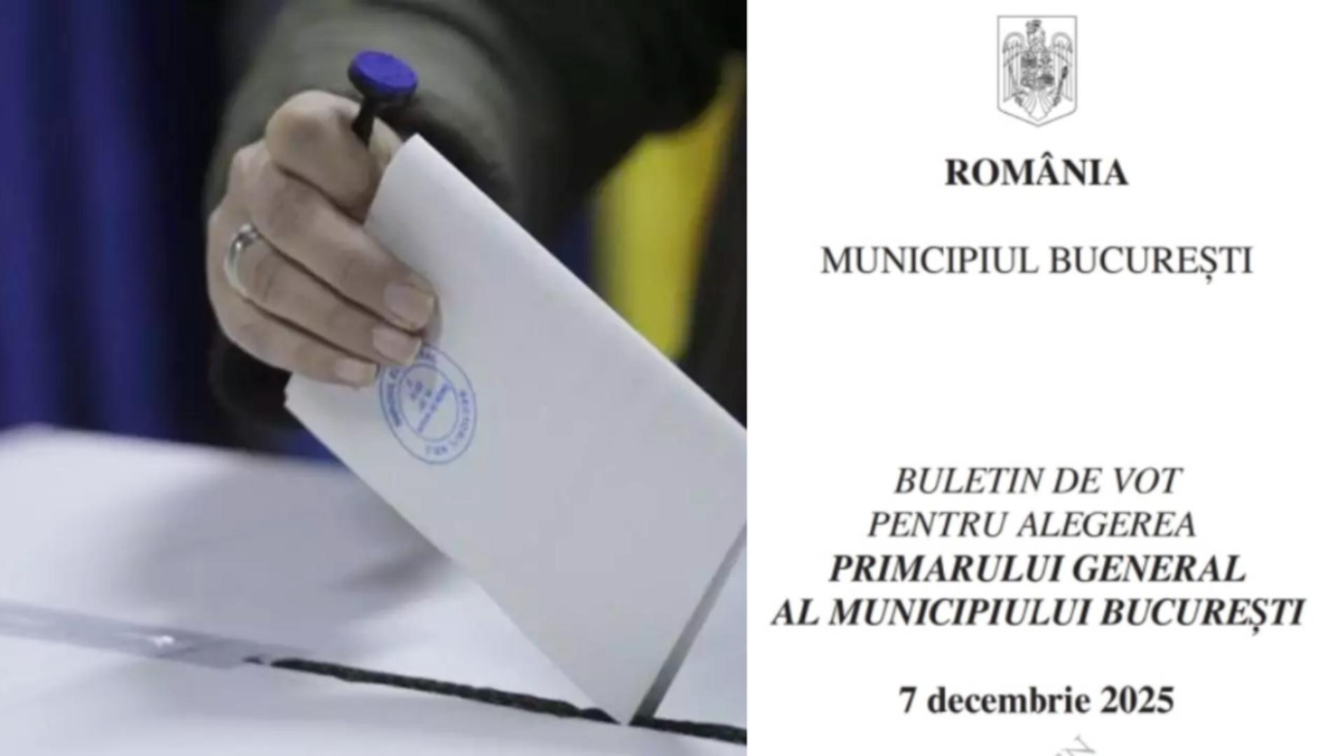 Cum arată buletinul de vot pentru alegerile de duminică pentru Primăria Capitalei. Ordinea pe listă – la ce număr îți găsești candidatul preferat