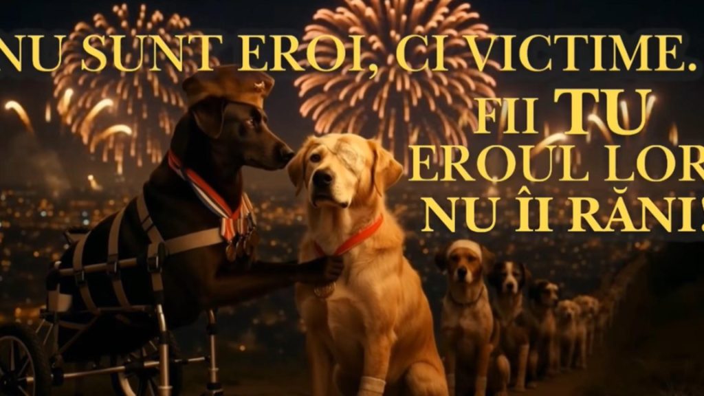 Videoclipul emoționant al Jandarmeriei, care arată efectele devastatoare ale petardelor asupra animalelor de companie