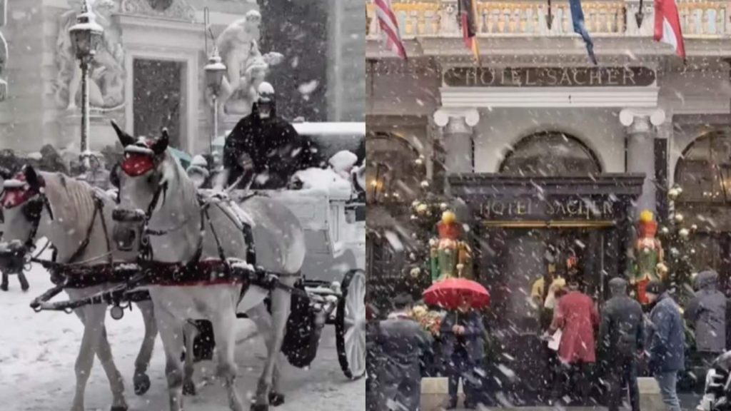 Crăciun de poveste la Viena: capitala Austriei a avut parte de primul Crăciun alb după aproape trei decenii