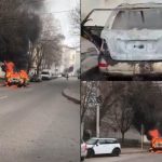 Incendiu devastator în municipiul Vaslui. O mașină a fost mistuită de flăcări – VIDEO
