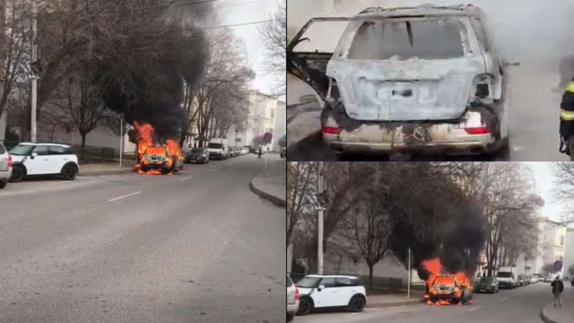 Incendiu devastator în municipiul Vaslui. O mașină a fost mistuită de flăcări – VIDEO