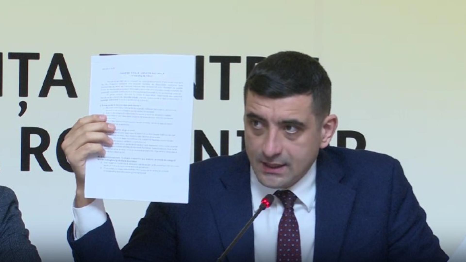 Apelul lui Simion pentru unitate națională: „Anunț opoziție totală față de abuzurile puterii!”