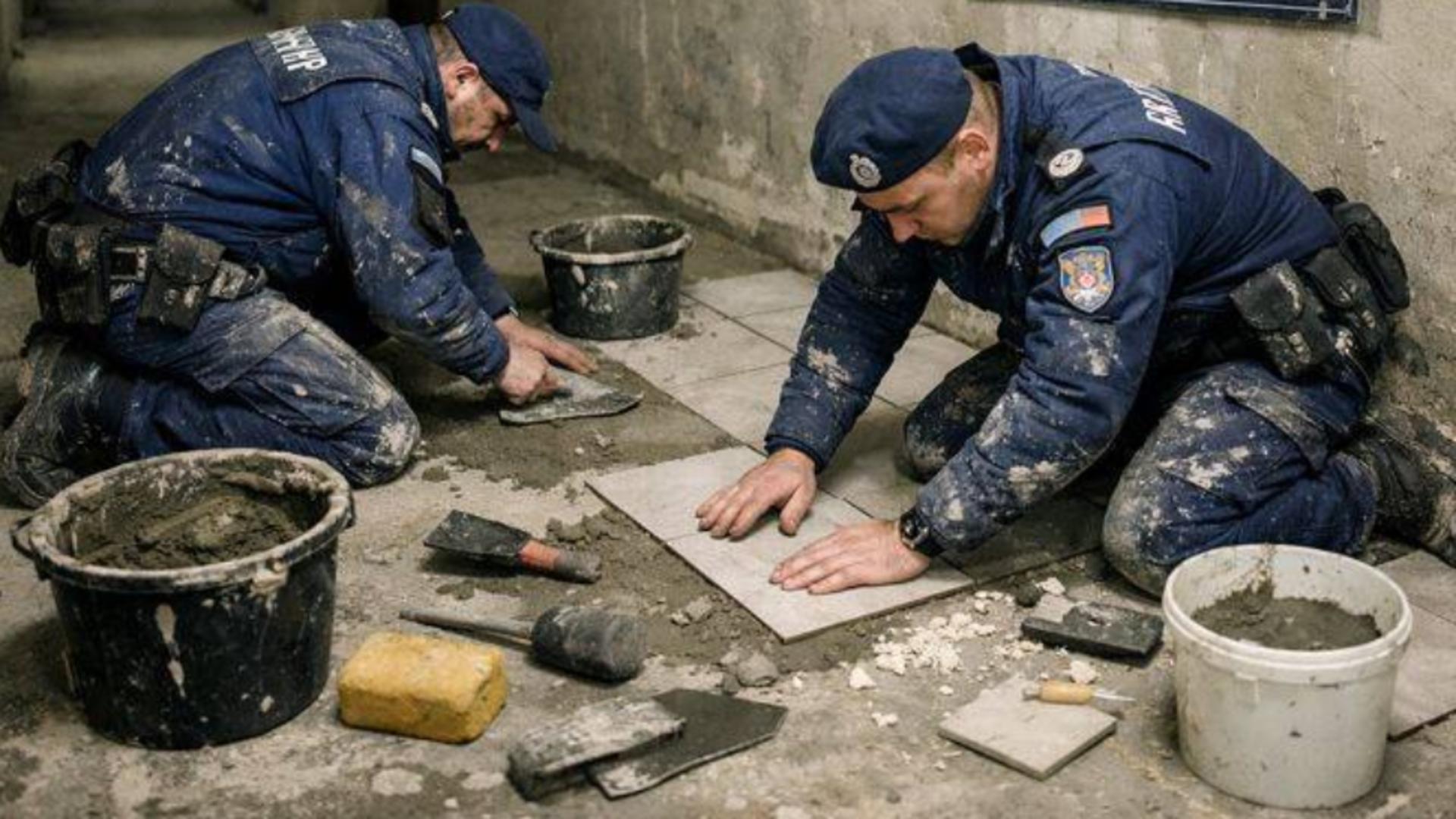 Umilință maximă în numele austerității lui Bolojan. Jandarmi dintr-o unitate de elită au ajuns să pună gresie în interiorul unității