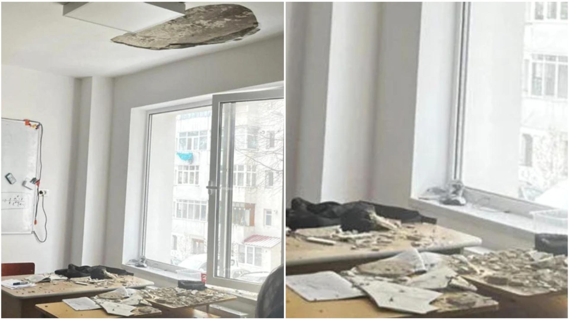 Panică într-o școală din Botoșani: tavan prăbușit chiar în timpul orelor de curs! Unitatea de învățământ, renovată recent prin PNRR