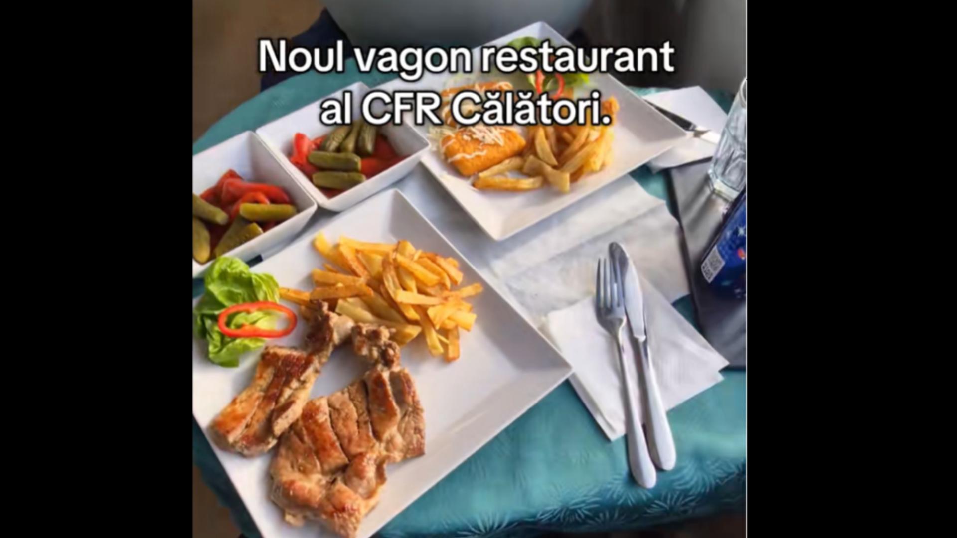 Ce mănânci în noile vagoanele restaurant ale CFR și cât te costă. Imaginile care au uimit internauții – VIDEO