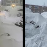 Locul unde zăpada a ajuns până la etajul doi. Oamenii sapă tuneluri sub nămeți. VIDEO