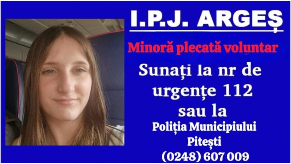 Alertă în Pitești. Polițiștii caută o minoră de 12 ani care a plecat de acasă și nu s-a mai întors