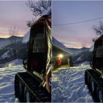 Intervenție dificilă în Munții Apuseni. Pacient cu piciorul amputat, transportat cu o autoșenilată până la ambulanță