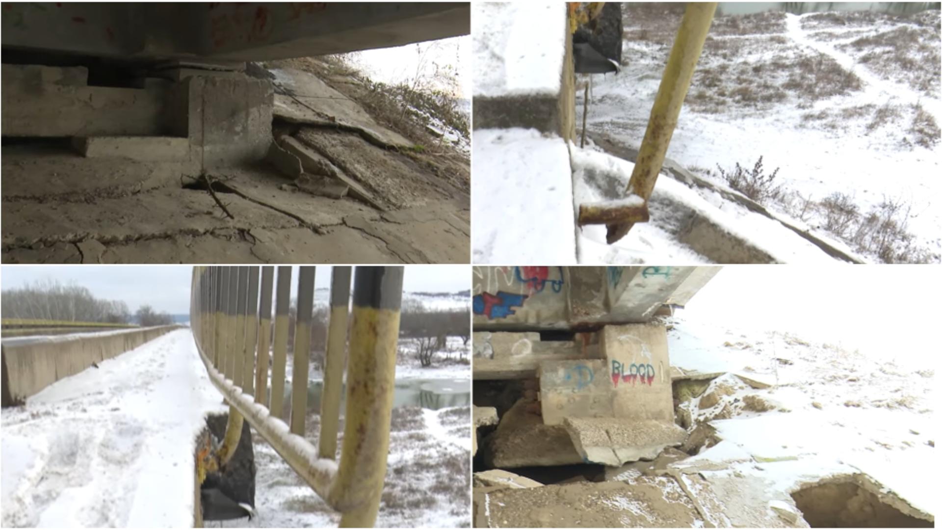 Pod de peste un milion de euro stă să cadă. Localnicii sunt disperați -FOTO/VIDEO