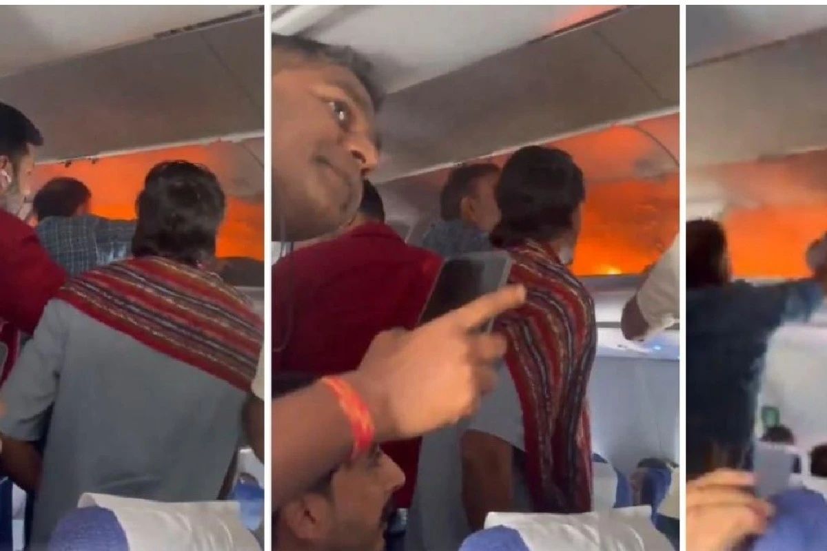 Panică la bordul unui avion! O baterie externă a luat foc în timpul zborului. Pasagerii au sărit să stingă flăcările – VIDEO