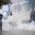 Proteste violente la Bruxelles. Poliția a intervenit cu gaze lacrimogene și tunuri cu apă – VIDEO